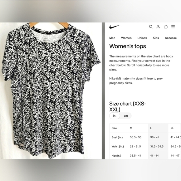 Nike Essential Pronto Black & White Patterned Short Sleeve Dri-Fit Running Top - Picture 13 of 14